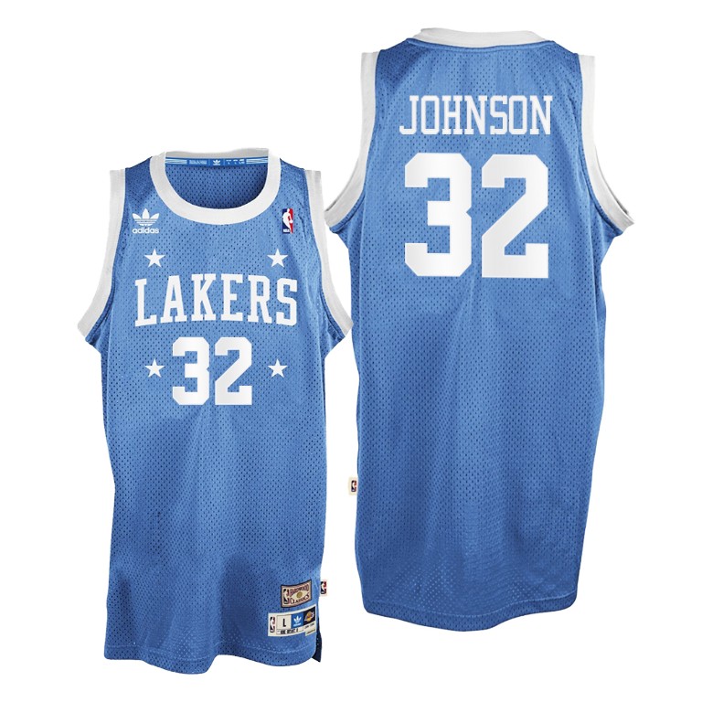 Men's Los Angeles Lakers Magic Johnson #32 NBA MPLS All-Star Adidas Hardwood Classics Blue Basketball Jersey RZG3583MX